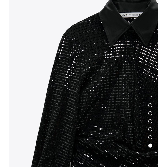 ZARA SEQUIN Black Dress - Picture 6 of 13